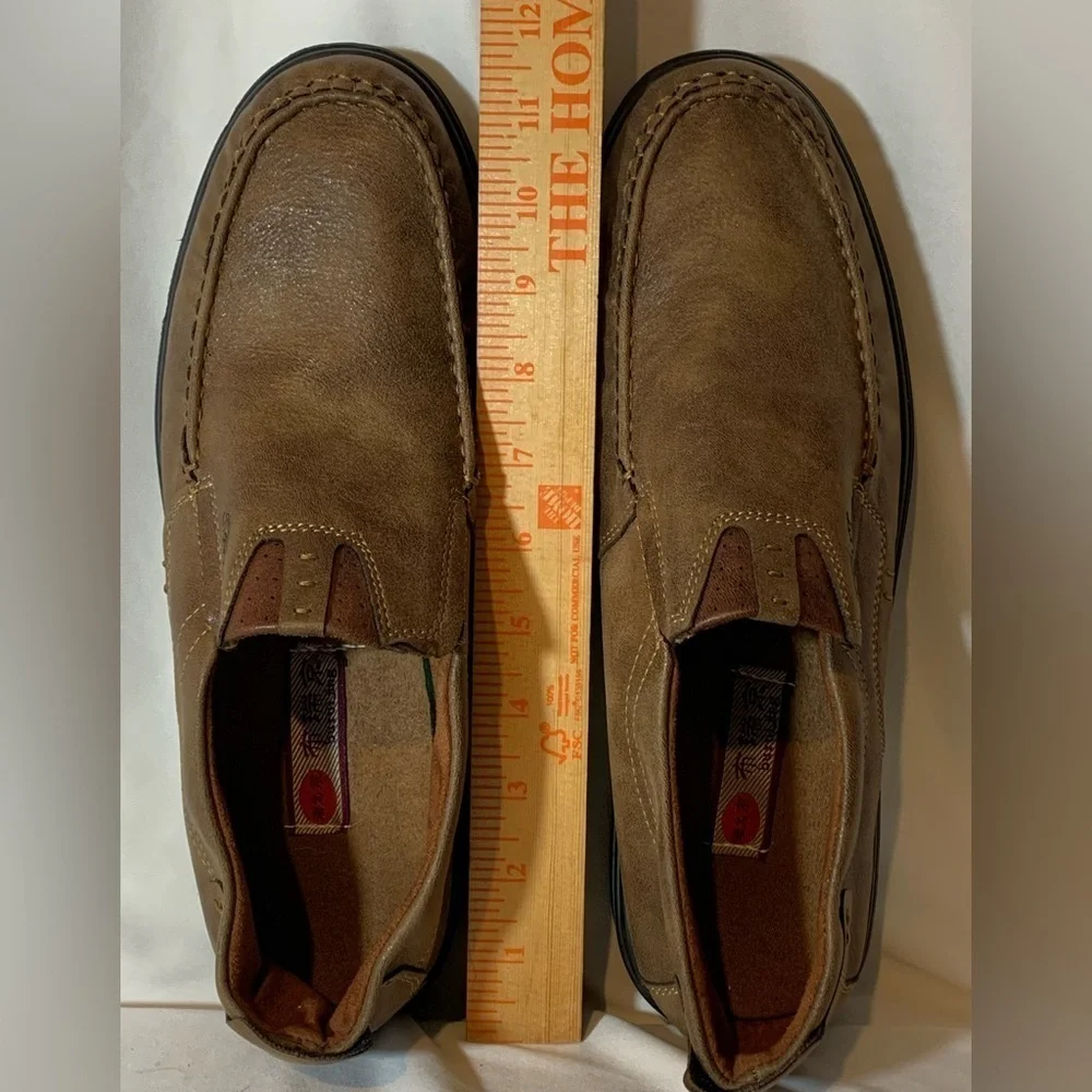 Spoxt Men’s Brown Leather  Slip on Shoes Loafers sz 11